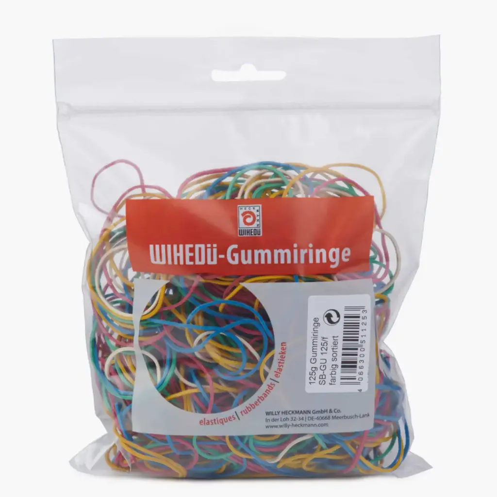 Gummiringe im Polybeutel gummiringe in beutel 125g bunt 510000