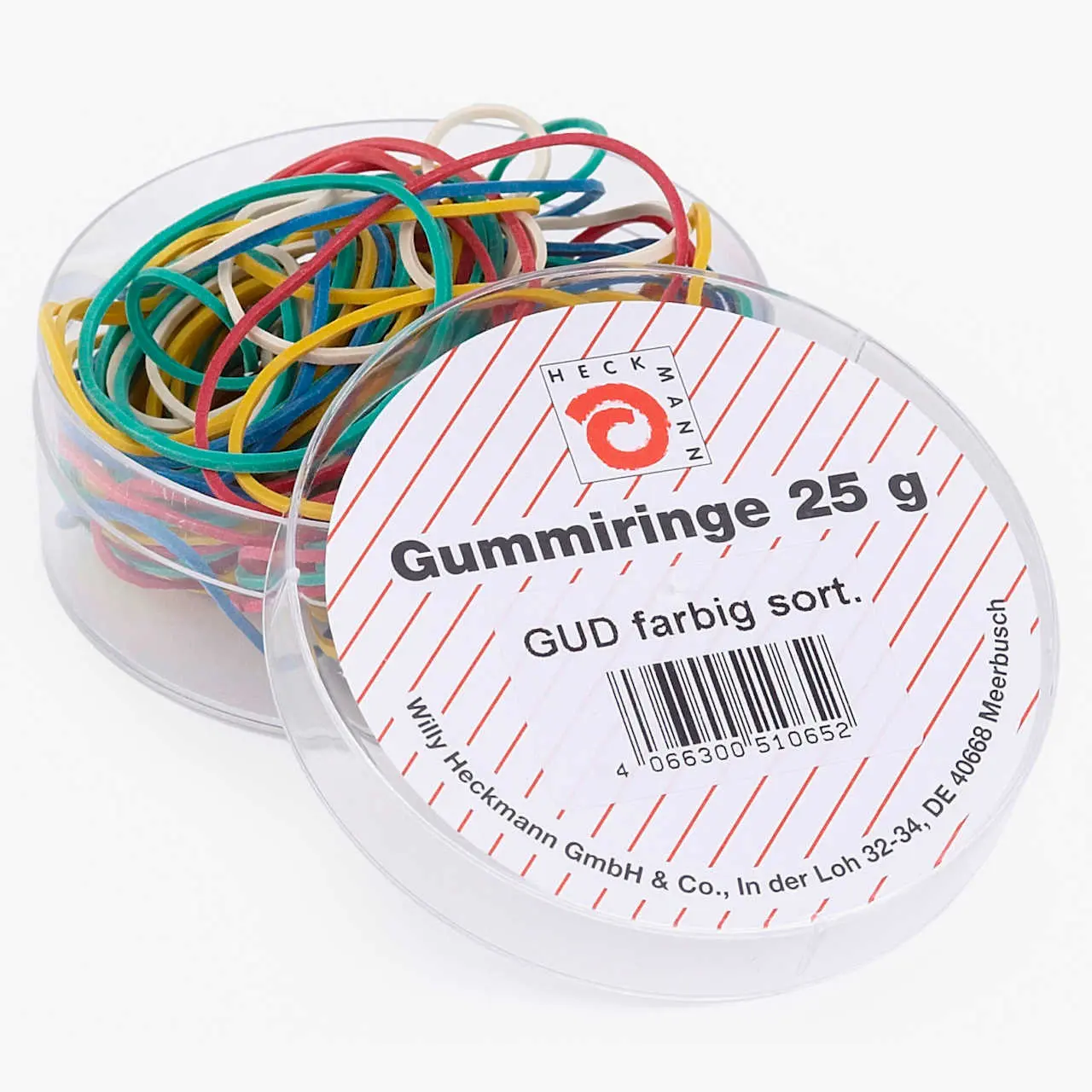Gummiringe im Kunststoffbehälter Gummiringe in Dose bunt gemischt WIHEDÜ Art. 510065