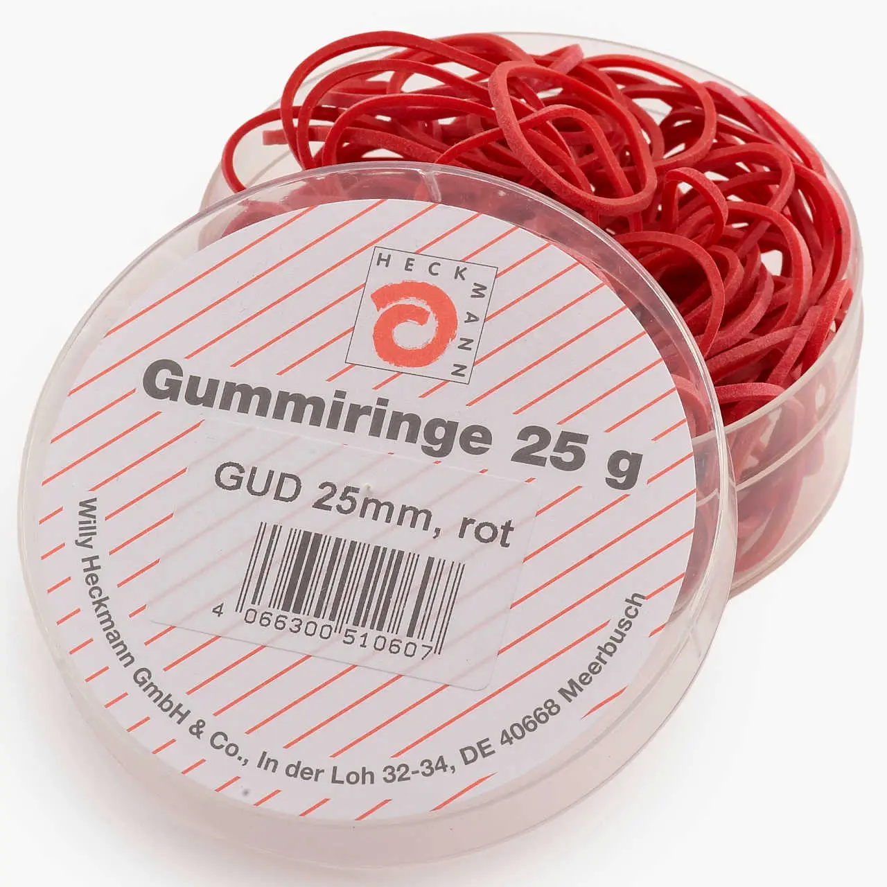 Gummiringe im Kunststoffbehälter Gummiringe in Dose rot WIHEDÜ Art. 510060
