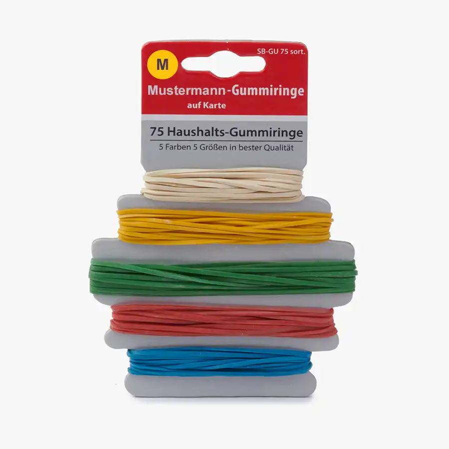 Gummiringe und Gummibänder Gummiringkarte mit Eigenaufmachung Beispielbild